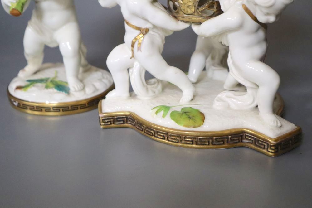 Two Moores cherub pot pourri bowls, retailed by T. Goode & Co, tallest 20cm
